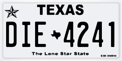 TX license plate DIE4241