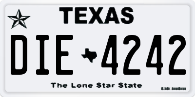 TX license plate DIE4242
