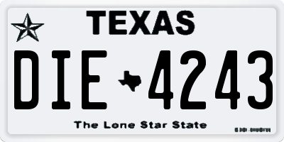 TX license plate DIE4243
