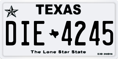 TX license plate DIE4245