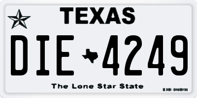 TX license plate DIE4249