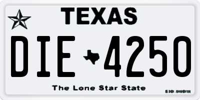 TX license plate DIE4250