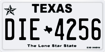 TX license plate DIE4256