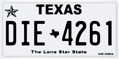 TX license plate DIE4261