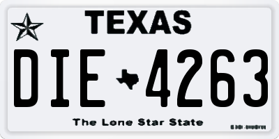 TX license plate DIE4263