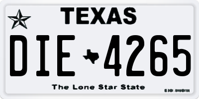 TX license plate DIE4265