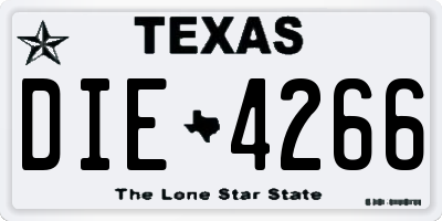 TX license plate DIE4266