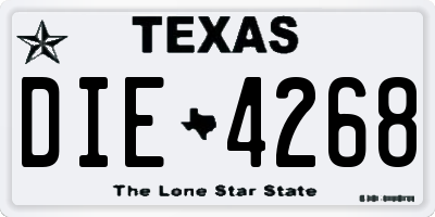 TX license plate DIE4268