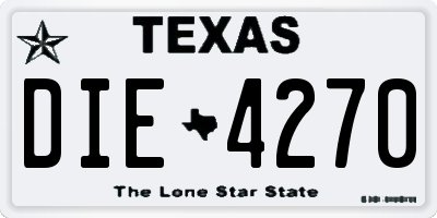 TX license plate DIE4270