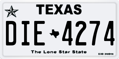 TX license plate DIE4274