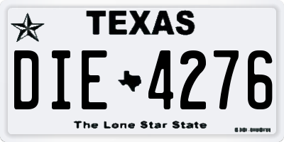 TX license plate DIE4276