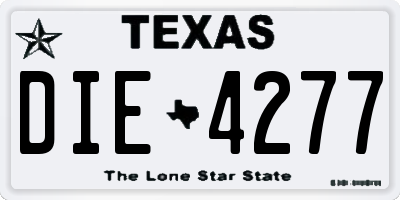 TX license plate DIE4277