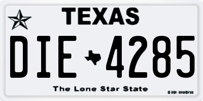 TX license plate DIE4285