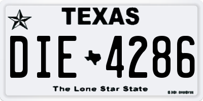 TX license plate DIE4286