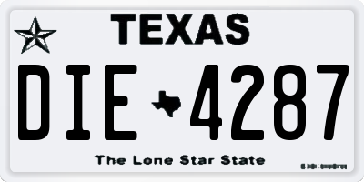 TX license plate DIE4287