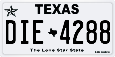 TX license plate DIE4288