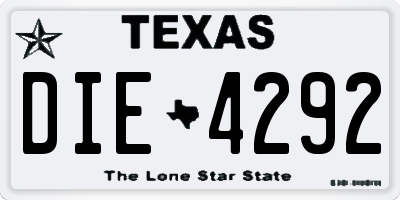 TX license plate DIE4292