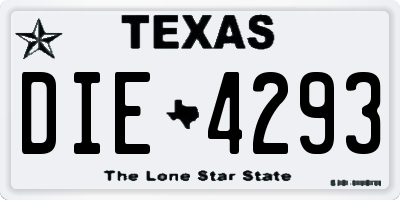 TX license plate DIE4293