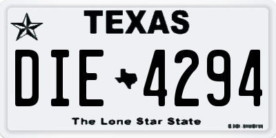 TX license plate DIE4294