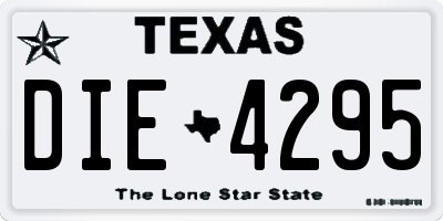 TX license plate DIE4295
