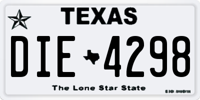 TX license plate DIE4298