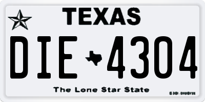 TX license plate DIE4304