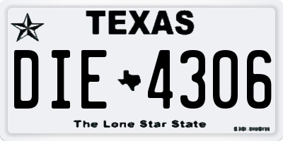 TX license plate DIE4306