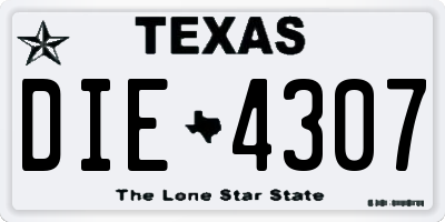 TX license plate DIE4307
