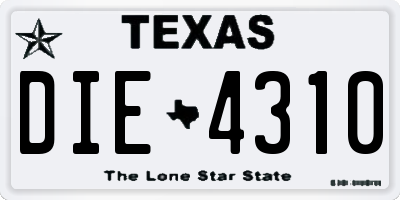 TX license plate DIE4310