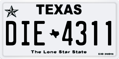 TX license plate DIE4311