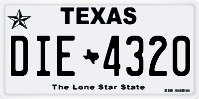 TX license plate DIE4320