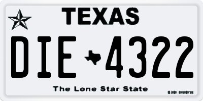 TX license plate DIE4322