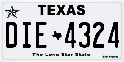 TX license plate DIE4324