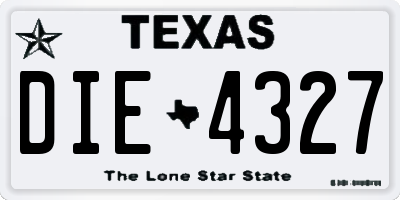 TX license plate DIE4327