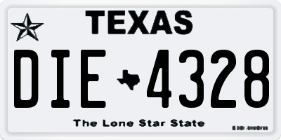 TX license plate DIE4328