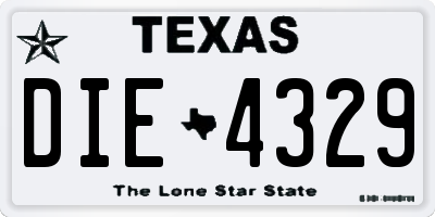 TX license plate DIE4329