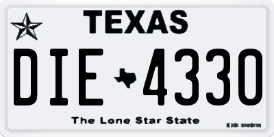 TX license plate DIE4330