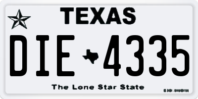 TX license plate DIE4335