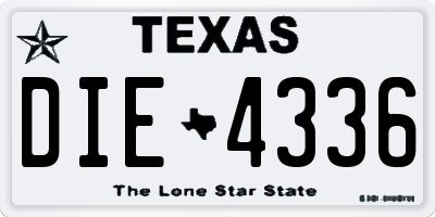 TX license plate DIE4336