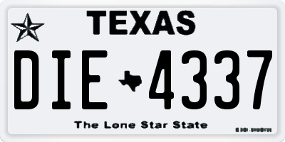 TX license plate DIE4337