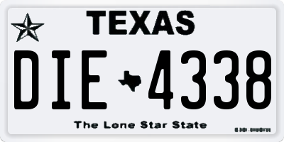 TX license plate DIE4338