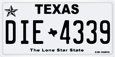 TX license plate DIE4339