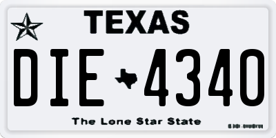 TX license plate DIE4340