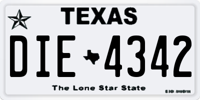TX license plate DIE4342