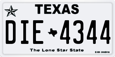 TX license plate DIE4344