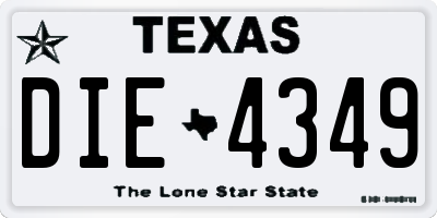 TX license plate DIE4349