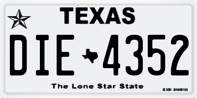 TX license plate DIE4352