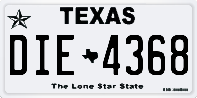 TX license plate DIE4368