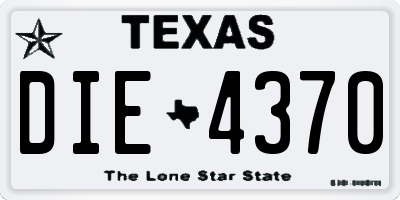 TX license plate DIE4370