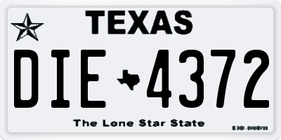 TX license plate DIE4372